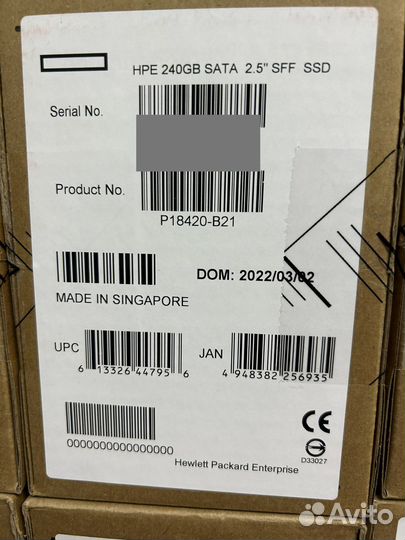 Жесткий диск HP 240GB SSD P18420-B21 P18481-001