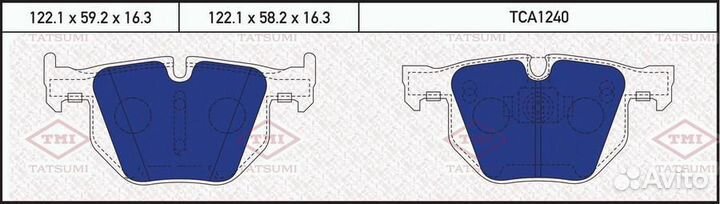 Tatsumi TCA1240 Колодки тормозные дисковые зад