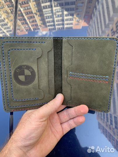 Кожаная обложка для документов портмоне BMW M