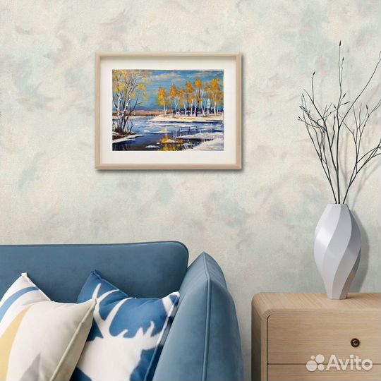 Весенний пейзаж картина маслом 20х30