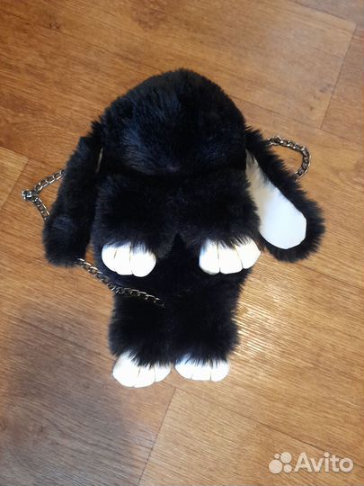 Сумка-рюкзак чёрный кролик