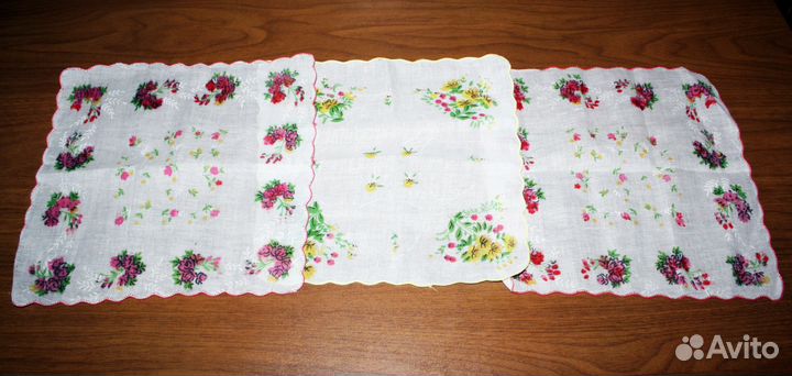 Носовые платки (хлопок) 25х25 см. - лот 3 шт