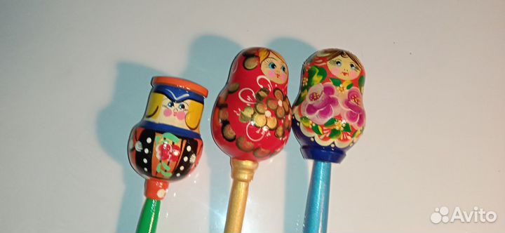 Матрешка погремушка 19см дерево 3 шт