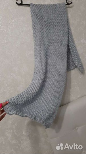 Шарф серо-голубой