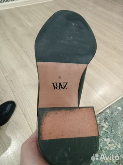 Ботильоны zara 40 натуральная кожа