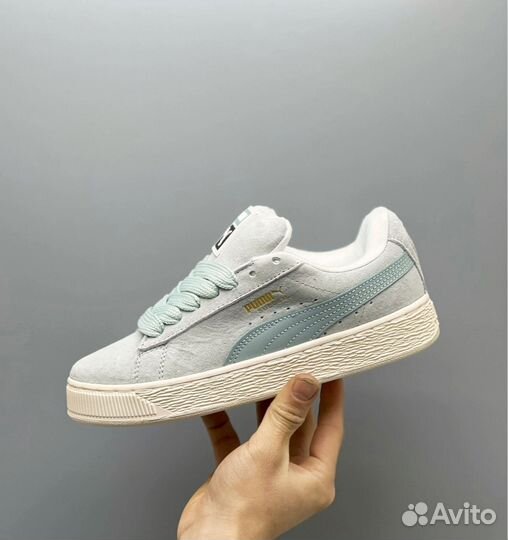 Кроссовки женские зимние puma suede xl мятные