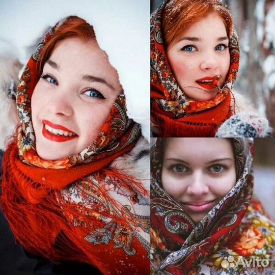 Павловопосадский платок 100 шерсть большой