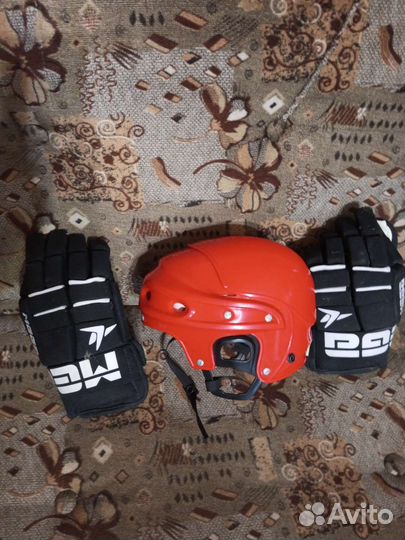 Краги хоккей, шлем, щитки, коньки проф., рейтузы