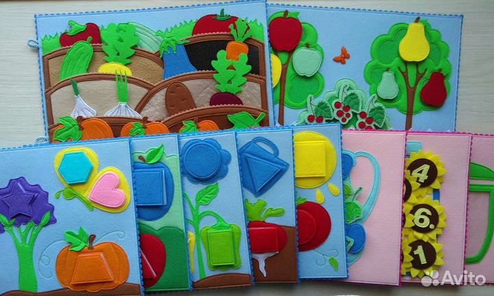 Развивающие планшетов. Книга из фетра. Дидактика
