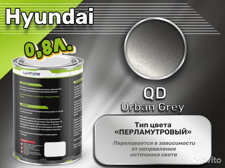 Краска Luxfore 0,8л. (Hyundai QD Urban Grey)