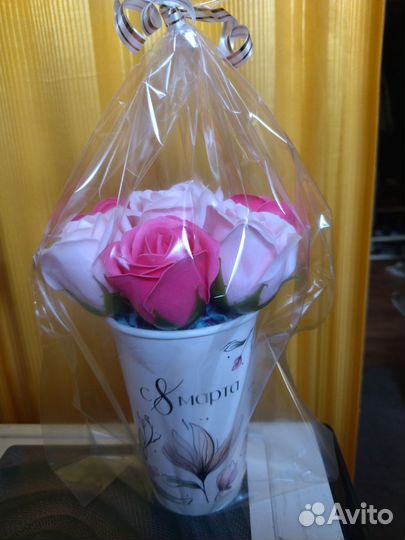 Букет из мыльных роз