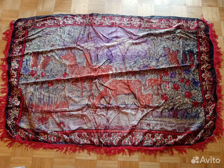 Ковер плюшевый советский с оленями. Лот 10