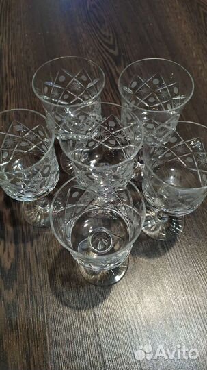 Набор бокалов и рюмок снежинка, хрусталь 50 х