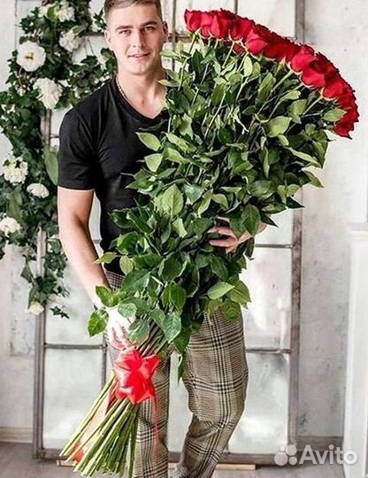 Розы Метровые 100 см доставка Москва