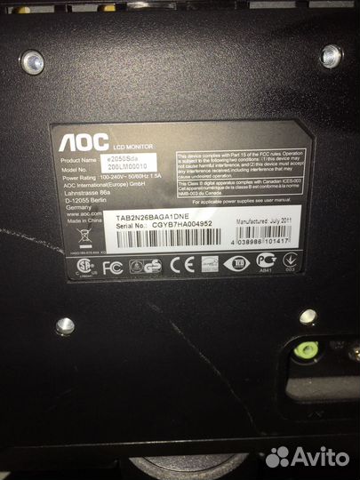 Монитор AOC 20 дюймов