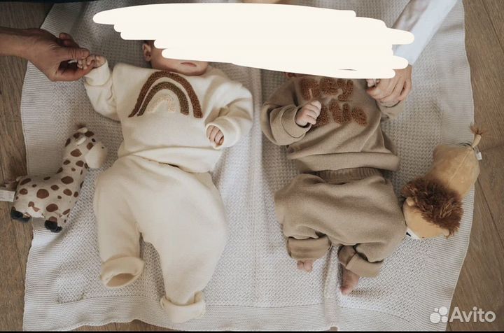 Костюм детский для двойняшек 3-6 месяцев