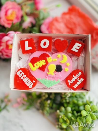 Мыло ручной работы подарочный набор на 14 февраля