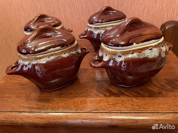 Горшки 4 штуки для запекания 0,6 л