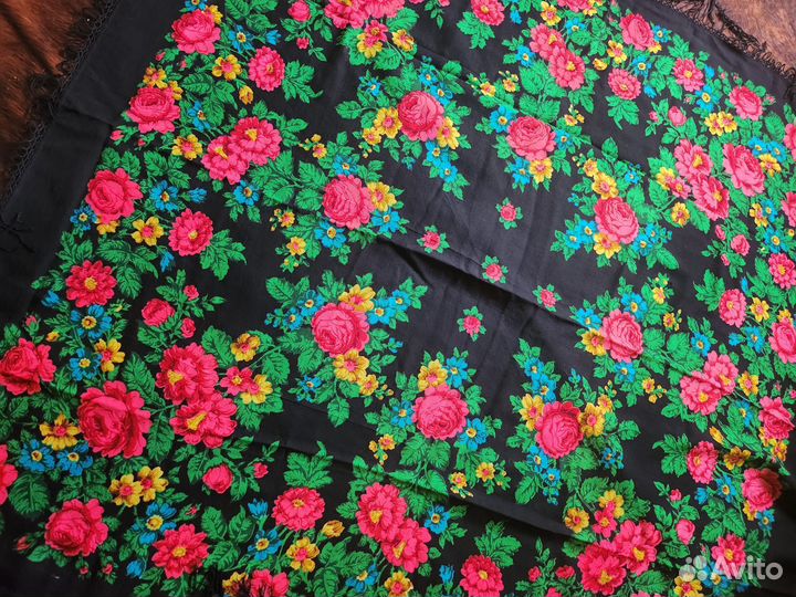 Павловопосадская шаль платок винтаж