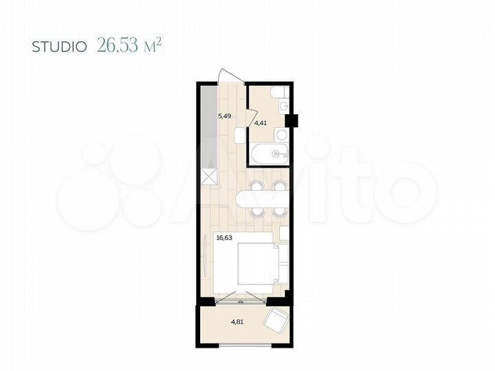 1-к. апартаменты, 31,7 м², 4/9 эт.