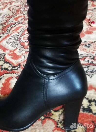 Новые кожаные зима сапоги
