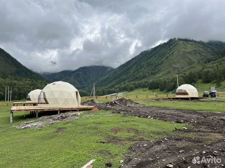 Купольный шатер для глэмпинга диаметр 6 м