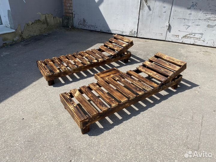 Шезлонг лежак деревянный