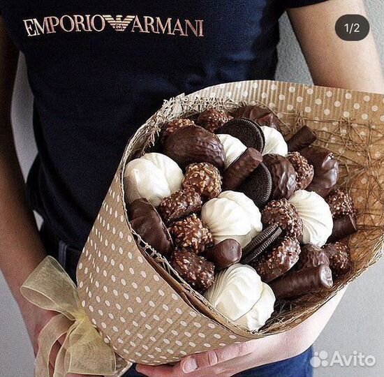 Букеты из зефира и сладостей