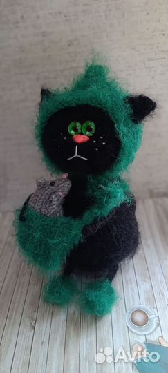 Кот, игрушка вязаная, подарок