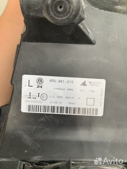 Фара передняя левая на volkswagen polo