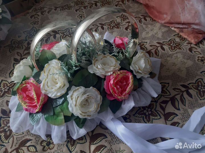 Свадебные украшения на машину бу