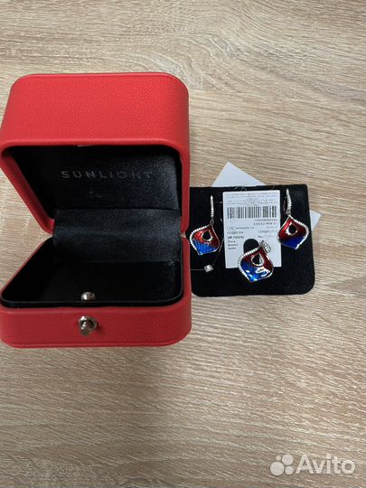 Серьги подвеска Sunlight серебро новые