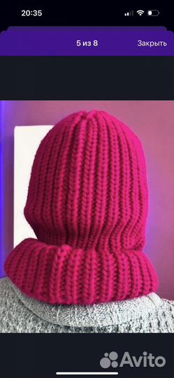 Балаклава вязаная женская новая 70 проц шерсть