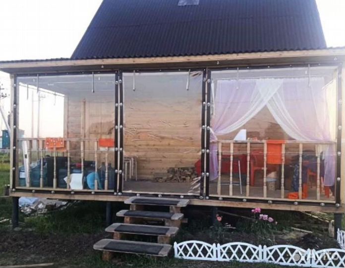 Мягкие окна для беседки веранды