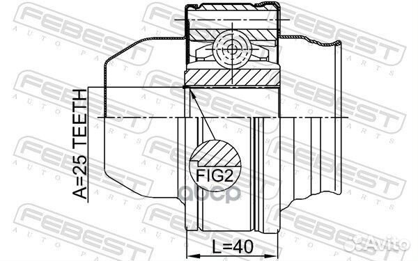 ШРУС внутренний к-кт карданного вала 25x86 jeep