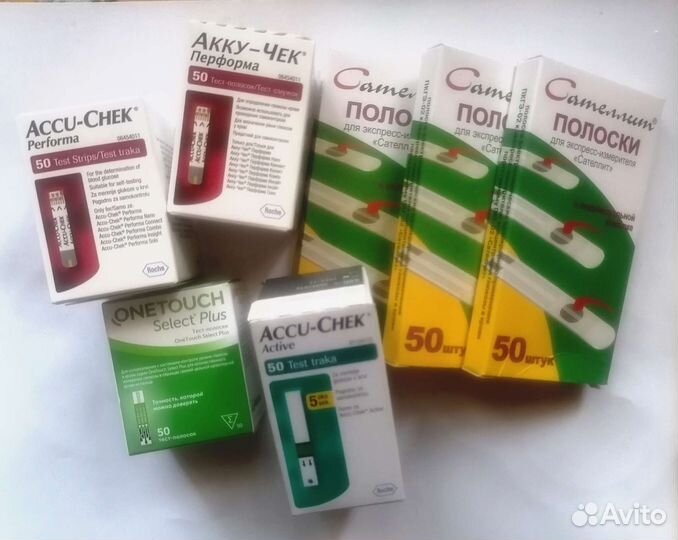 Полоски для глюкометра Акку-чек и Сателлит