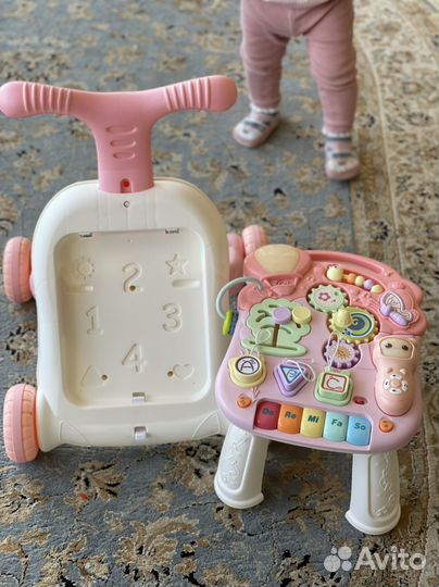 Детские ходунки-каталка бизиборд 3 в 1