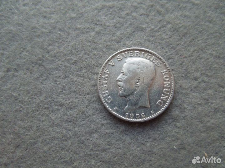 1 крона 1936-1967 Швеция серебро