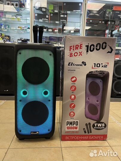 Колонка мощная караоке ElTronic 20-62 FireBox 1000