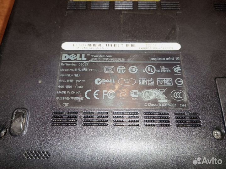 Нетбук dell PP19S разбор