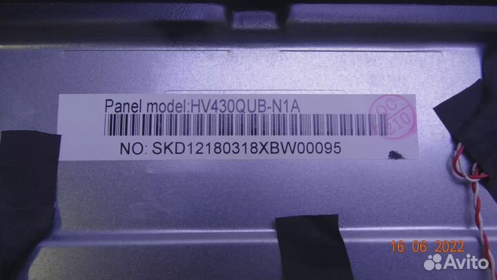 HV430QUB-N1A xpcb R 47-6002028 xpcb L 47-6001941