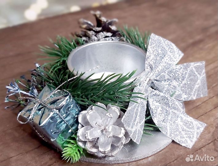 Подсвечник Новогодний, ручгая работа, d10