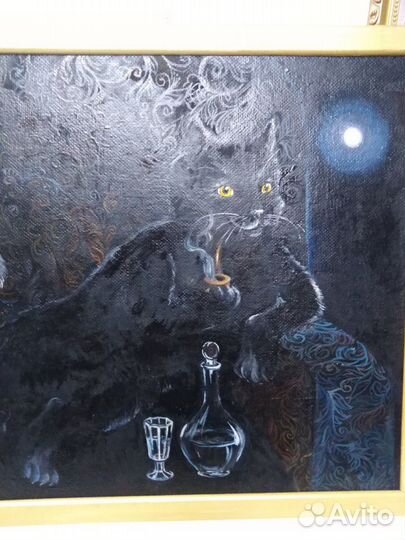 Картина *кот бегемот * 52,5 см /43,5 см