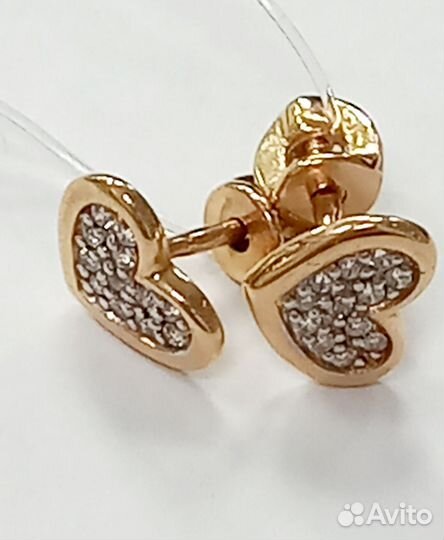 Золотые серьги пуссеты новые (арт.99324) В9