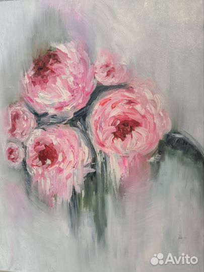 Пионы маслом