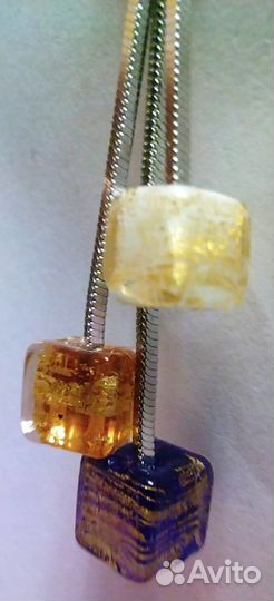 Серебряные серьги с муранским стеклом