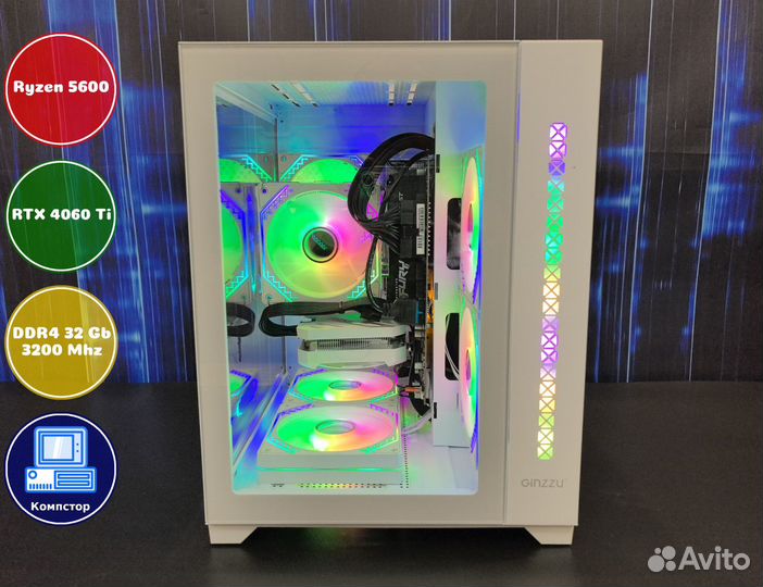 Игровая система AMD5600-RTX4060Ti-32DDR4-YPB92-A520