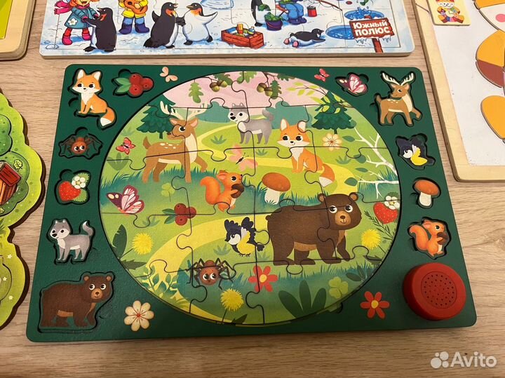 Пазлы деревянные, сортер