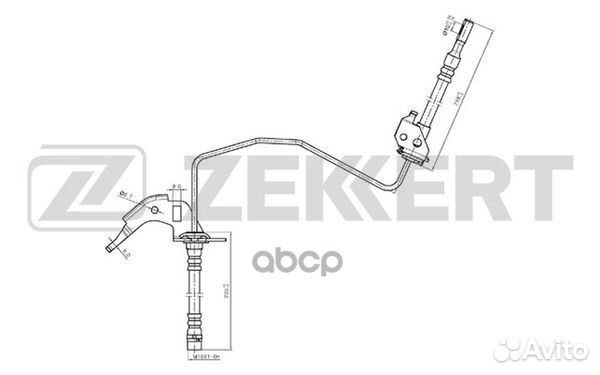 Шланг тормозной opel astra g, h, j 98, meriva