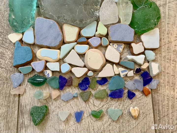 Набор морское стекло и керамика